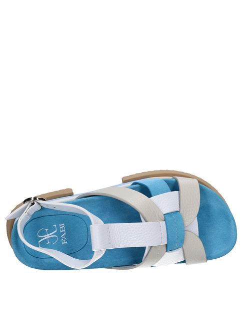 Sandali in pelle e camoscio FABI | FD7605B ALCEBIANCO-BEIGE-CELESTE
